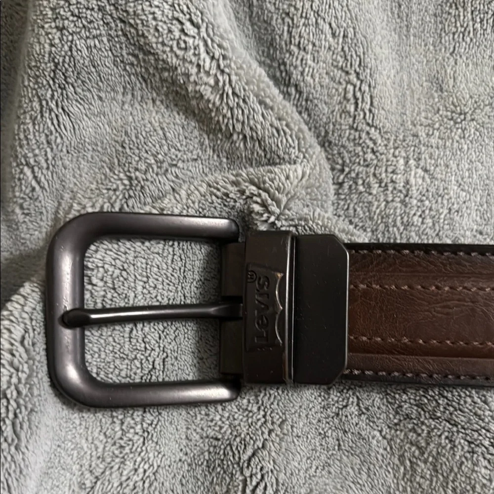 Levi's Brown Leather Belt Classic Metal Buckle